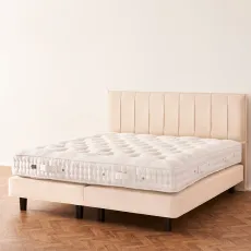 Vispring Devonshire wool De Luxe un-dressed with Hera Headboard