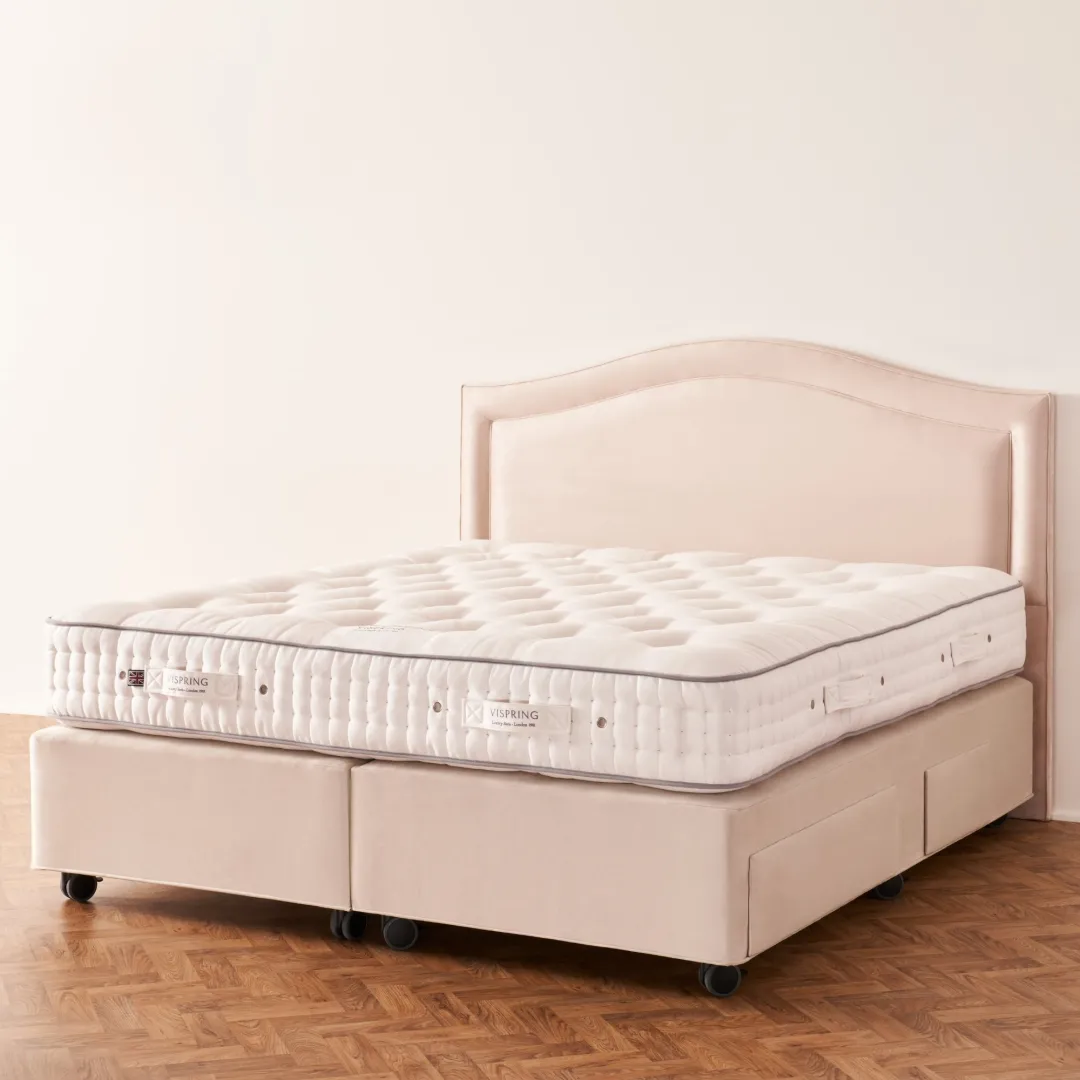 Vispring Regal Superb un-dressed Mattress with Artemis Headboard