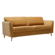 SITS LUCY 4seater sofa bed classic velvet caramel angled
