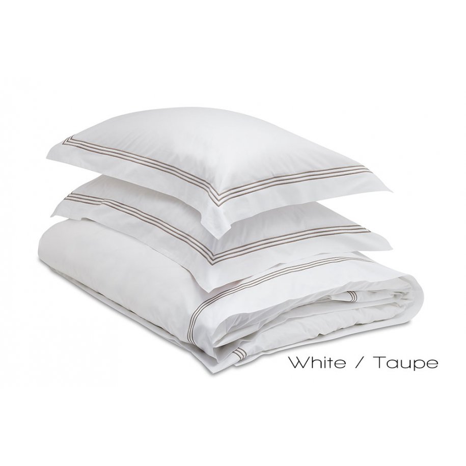 Brompton Oxford Pillow Case white Taupe
