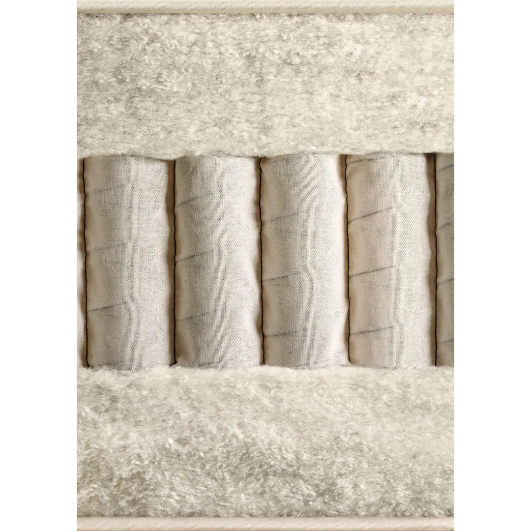 Vispring Elite Mattress cross section showing fillings and pocket springs