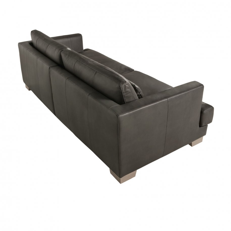 Brandon 3 seater aniline grey angled view